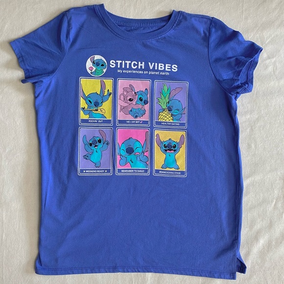 Disney Lilo & Stitch Blue Graphic T-Shirt Size XL